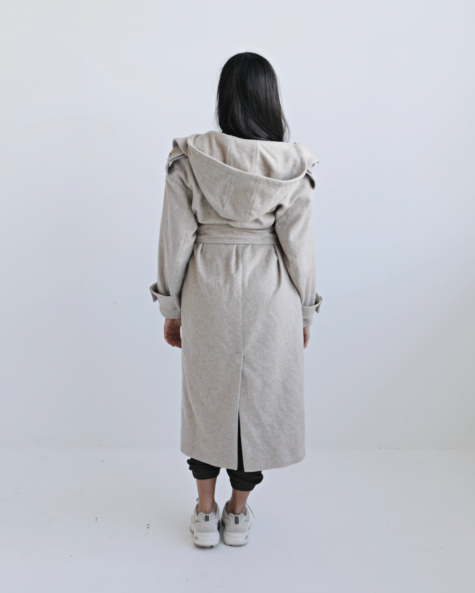 Sand Wool Belted Coat
